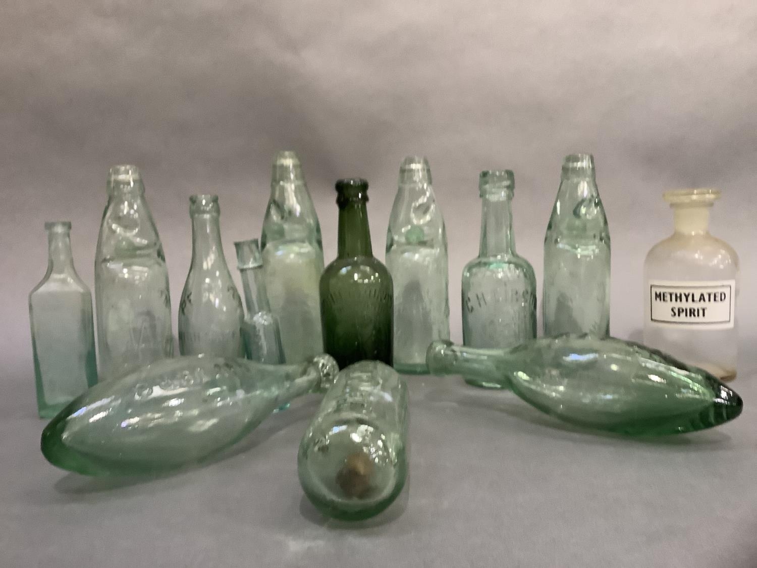 Four vintage glass Codd bottles marked for Bilton, Harrogate, Barraclough Harrogate, Harrogate - Image 3 of 3