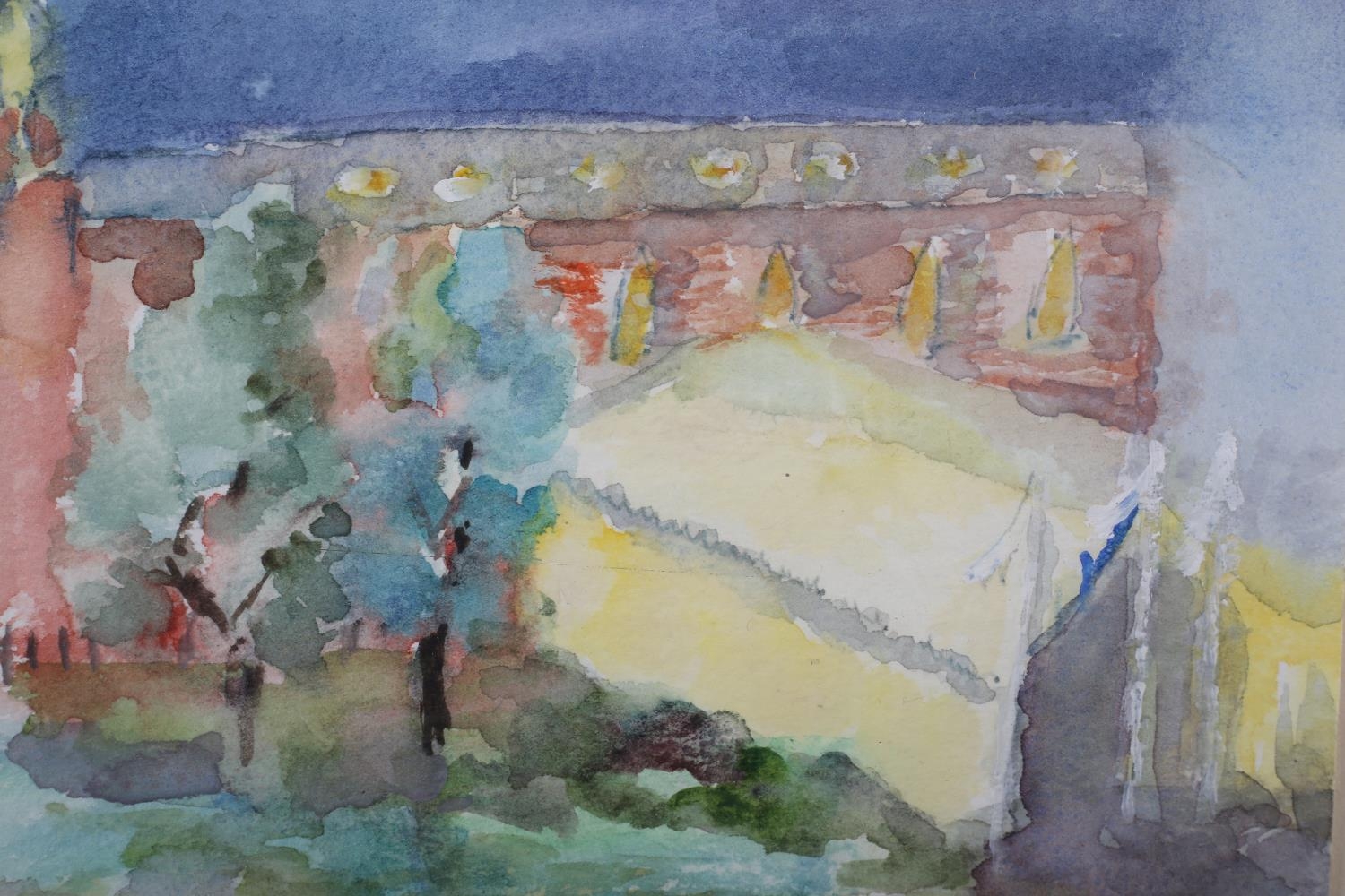 ARR Elizabeth Boyle, Contemporary, Park Square, Leeds with marquee, watercolour, dated 'October - Image 3 of 4