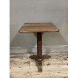 A mahogany pedestal table on tripod base