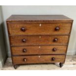 A Victorian mahogany secretaire chest, the secretaire drawer interior fitted with central