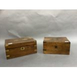 Two Victorian walnut writing slopes