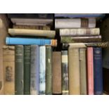 Three boxes of books, mixed titles including novels, reference works and general interest
