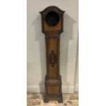 A 1920s oak grandmother clock, no movement