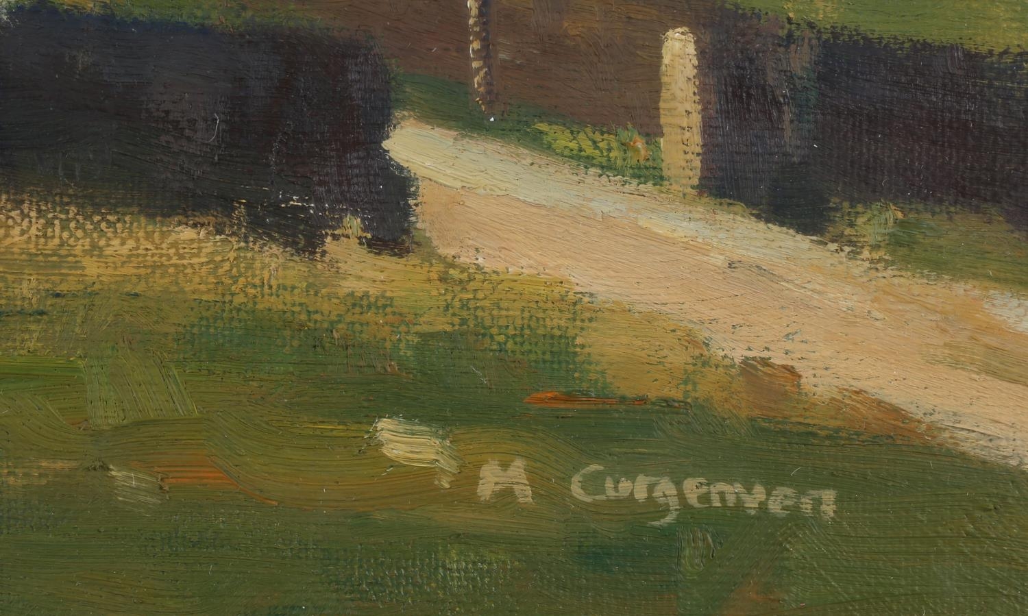 ARR Michael Curgenven (20th/21st century), Wharfe valley view with farmstead, oil on board, signed - Image 4 of 4