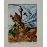 ARR Tim Slatter (Contemporary), Peggy and the Giant, colour etching, limited edition, no. 9/50