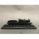 A model of the locomotive 3440 City of Truro, made with coal, 29cm long