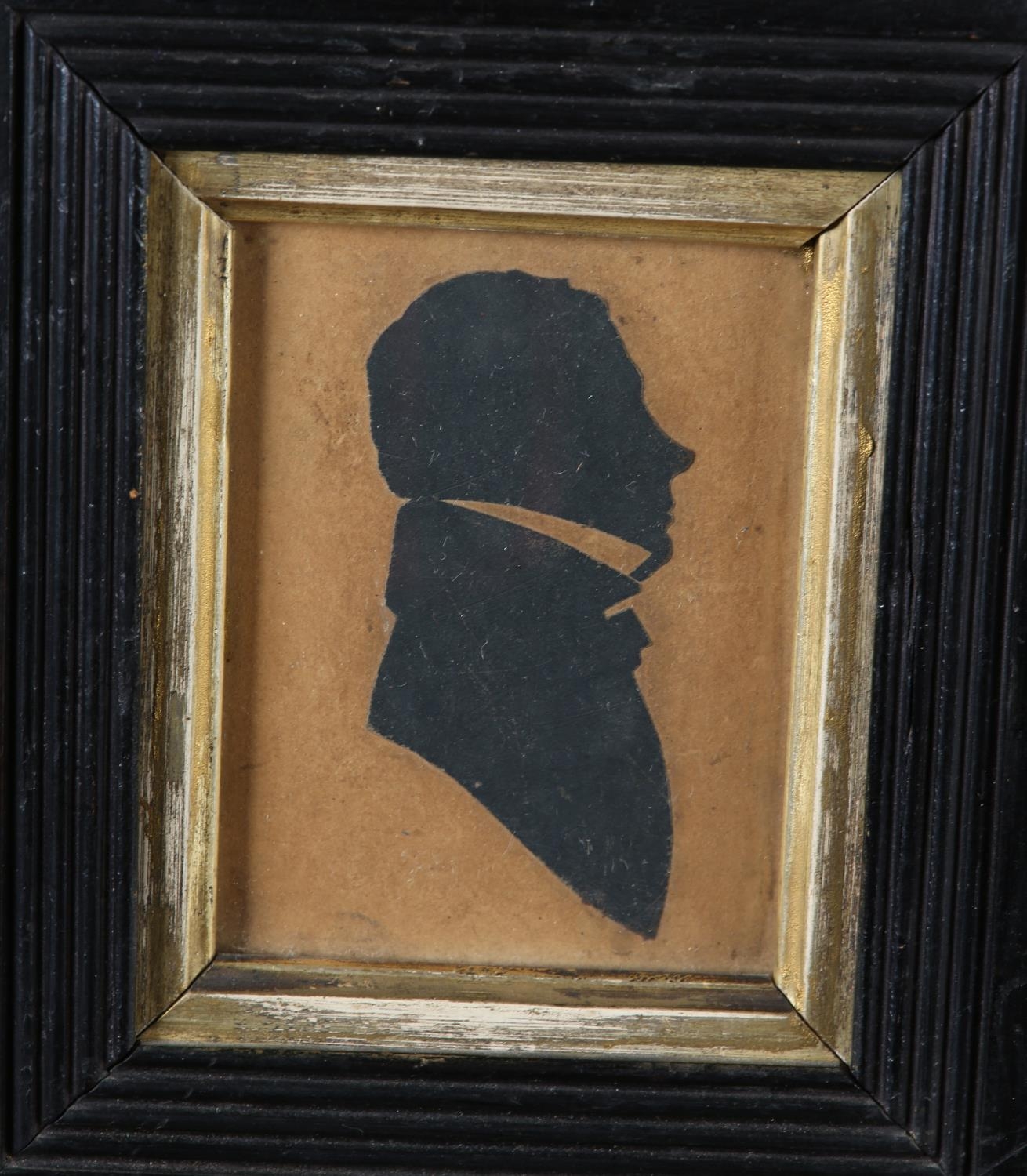 A Victorian silhouette of a young woman detailed in gilt, 7.5cm x 5.75cm, rosewood frame together - Image 5 of 5