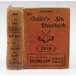 The Golfer's Handbook 1919 743pp, plus advertisements, in red decorative cloth covers, wear to