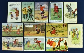 Selection of various early Humour Golfing Postcards some dated from 1920s (12) - artist incl