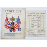 Scarce 1933 Official Ryder Cup Golf Souvenir Programme - for the fourth international golf match
