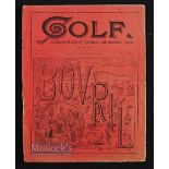 Rare 1890 'Golf - A Weekly Record of "Ye Royal and Ancient" Game Magazine No.1 Vol.1 - Friday 19th