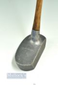 Schenectady Style Alloy mallet head putter with bore thro sole - stamped Goudie & Co to the crown