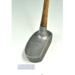 Schenectady Style Alloy mallet head putter with bore thro sole - stamped Goudie & Co to the crown