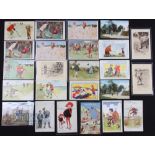 Assorted Golf related Postcards features humorous, classic, period features Chick Rules of Golf