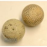 2x Bramble Pattern Rubber Core Golf Balls - unlisted F A Earls Special Green Spot Bramble Pattern