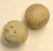 2x Bramble Pattern Rubber Core Golf Balls - unlisted F A Earls Special Green Spot Bramble Pattern