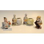 Collection of Golfing Ceramic Spill Vases, Cigarette/toothpick holders et al (4) - Mabel Lucie