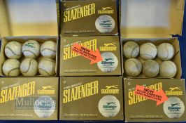 1970s Slazenger Tennis Ball Boxes, with used balls inside dated boxes from 1973-1976, the balls