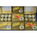 1970s Slazenger Tennis Ball Boxes, with used balls inside dated boxes from 1973-1976, the balls