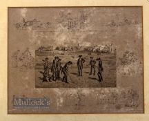 Frank Paton - signed etching "Royal and Ancient (St Andrews 1798)" with 8x amusing vignette scenes
