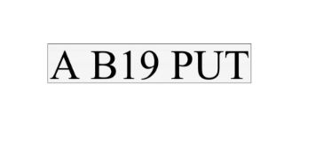 Golf related UK Private Registration Number Plate 'A B19 PUT'