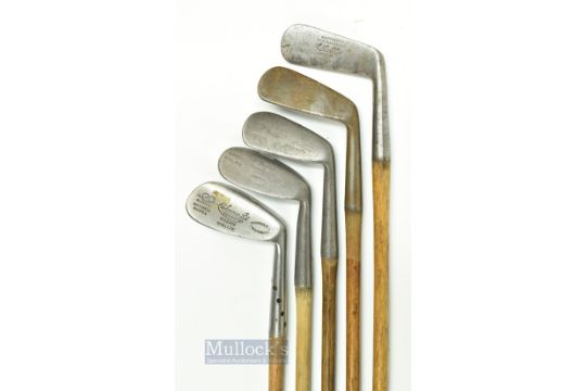 5x various good playable irons- Cochrane's Maxwell mashie niblick, Gibson Genii Model Mashie,