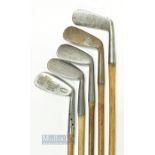 5x various good playable irons- Cochrane's Maxwell mashie niblick, Gibson Genii Model Mashie,