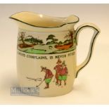 Royal Doulton Golfing Series Ware Proverb Water Jug -decorated with Crombie style golfing figures