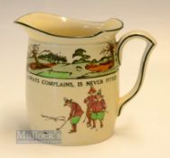 Royal Doulton Golfing Series Ware Proverb Water Jug -decorated with Crombie style golfing figures