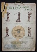 Very Rare Dunlop Golf Ball Advertising/Chart and 'Lightning Golf Draw Calculator' display c1912 -