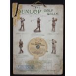 Very Rare Dunlop Golf Ball Advertising/Chart and 'Lightning Golf Draw Calculator' display c1912 -