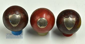 1951-1953 Presentation Leather Cricket Balls India Interest 1951, 5 slip catches by L Flack for