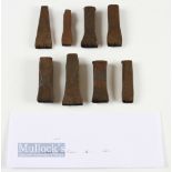 Collection of Cast Iron Golf Club and Other Head Stamp Marks (8) Sandy Meadon, B.W England, Maxim,