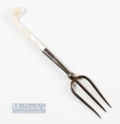 Fine Pearl and Silver Plated Golf Club Pickle Fork - the pearl golf club handle stamped Reg'd No