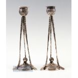Fine Pair of Walker & Hall Impressive Silver Plated Golfing Candlesticks - comprising 3x exquisite
