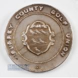 1931 Surrey County Golf Union Amateur Championship Runners Up Large Silver Medal - played at