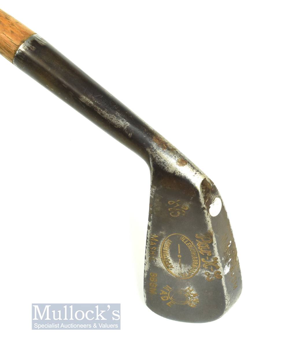 Hillerich & Bradsby Louisville K.Y "The Par-X-L" ribbed face back spin left hand mashie - stamped - Image 3 of 4