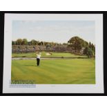 Graeme Baxter Signed Artists Proof 'The Shot Ryder Cup 1989' Golf Print signed in pencil to the