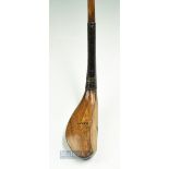 Early M Park longnose light stained fruitwood short spoon c1870 - head measures 5.25" x 1.75"x 1"