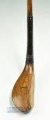 Early M Park longnose light stained fruitwood short spoon c1870 - head measures 5.25" x 1.75"x 1"