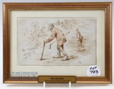 Francis Caruthers Gould (1884-1925) original golfing watercolour titled "The Orchard" and dated '