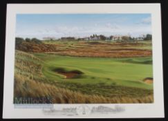 Graeme Baxter Signed 2001 and 2002 Open Golf Championship Limited Edition Golf Prints depicts 2001