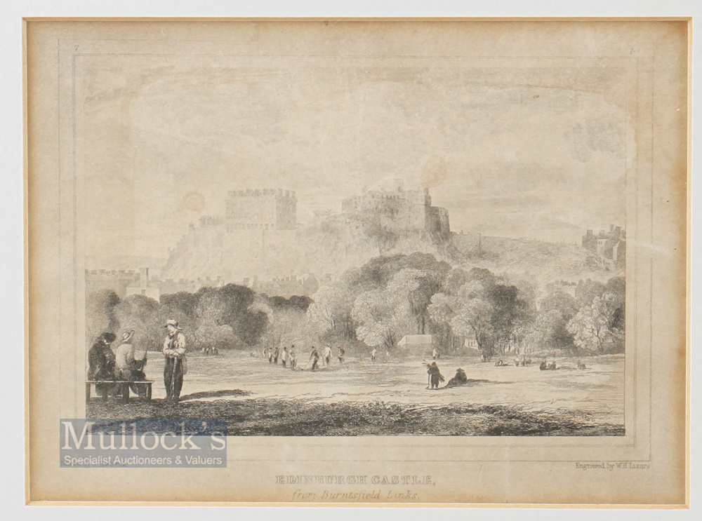 J Ewbank RSA (1779-1847) after - An early Golf Engraving titled 'Edinburgh Castle from - Image 2 of 2