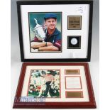 2x Golf Displays featuring Ernie Els US Open Champion 1994 and 1997 with etched signed plaque,