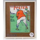 1900 Coloured Golfing Lithograph after Starr Wood - used for the front cover of "The Poster" dated