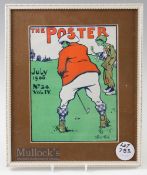 1900 Coloured Golfing Lithograph after Starr Wood - used for the front cover of "The Poster" dated