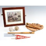 Baseball related mixed collection, to include a frames Chicago baseball club print taken from Harper