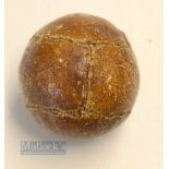 Unnamed Small Leather Feather filled golf ball c1840- very solid, round well finished period feather