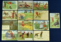 Selection of various early Humour Golfing Postcards dated from 1905 up to 1931 mostly pre 1918 (