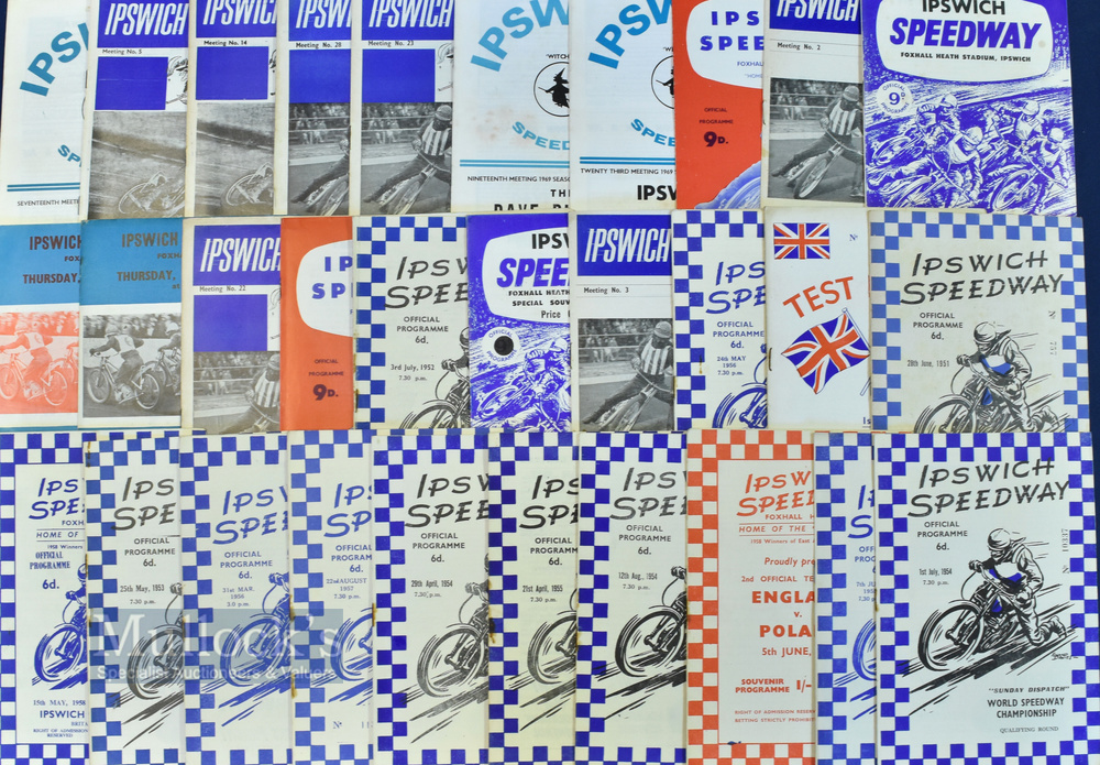 1951-1982 Ipswich Speedway Programmes, to include June 28th 1951 Ipswich v American touring team, - Image 2 of 3